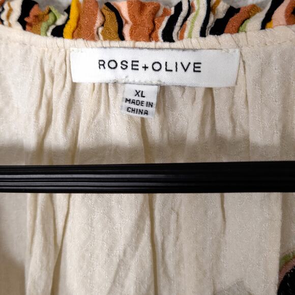 Rose + Olive Women’s Top Boho Chic Psychedelic Print Sleeveless Packable Size XL - Picture 7 of 9